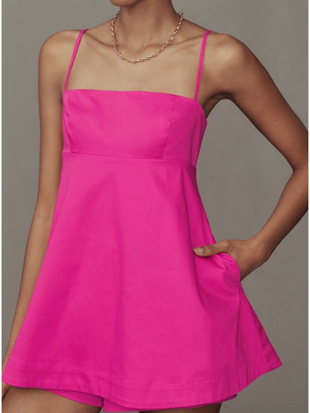 NWT Anthropologie Square Neck Romper Size 2